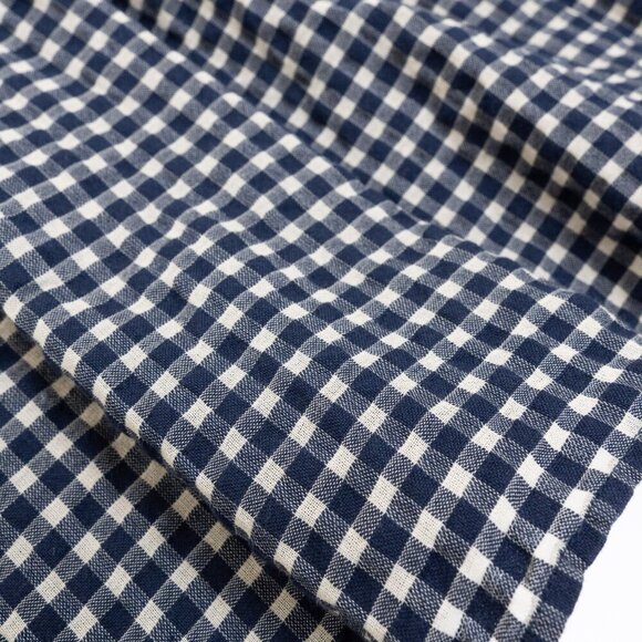 Zara Gingham Check Mini Dress Navy White Smocked Waist 100% Cotton - Picture 9 of 12